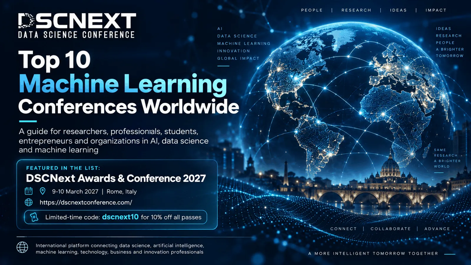 Top 10 Machine Learning Conferences Worldwide to Attend in 2026 and 2027